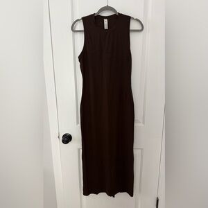 Lululemon All Aligned Ribbed Midi Dress Espresso Size 8